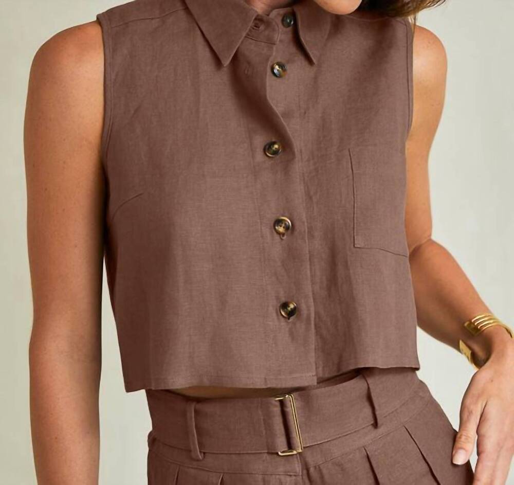NEW HEVRON katja top in chocolate